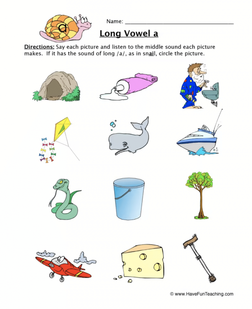 Circling Long Vowel Sounds A Worksheet by Teach Simple