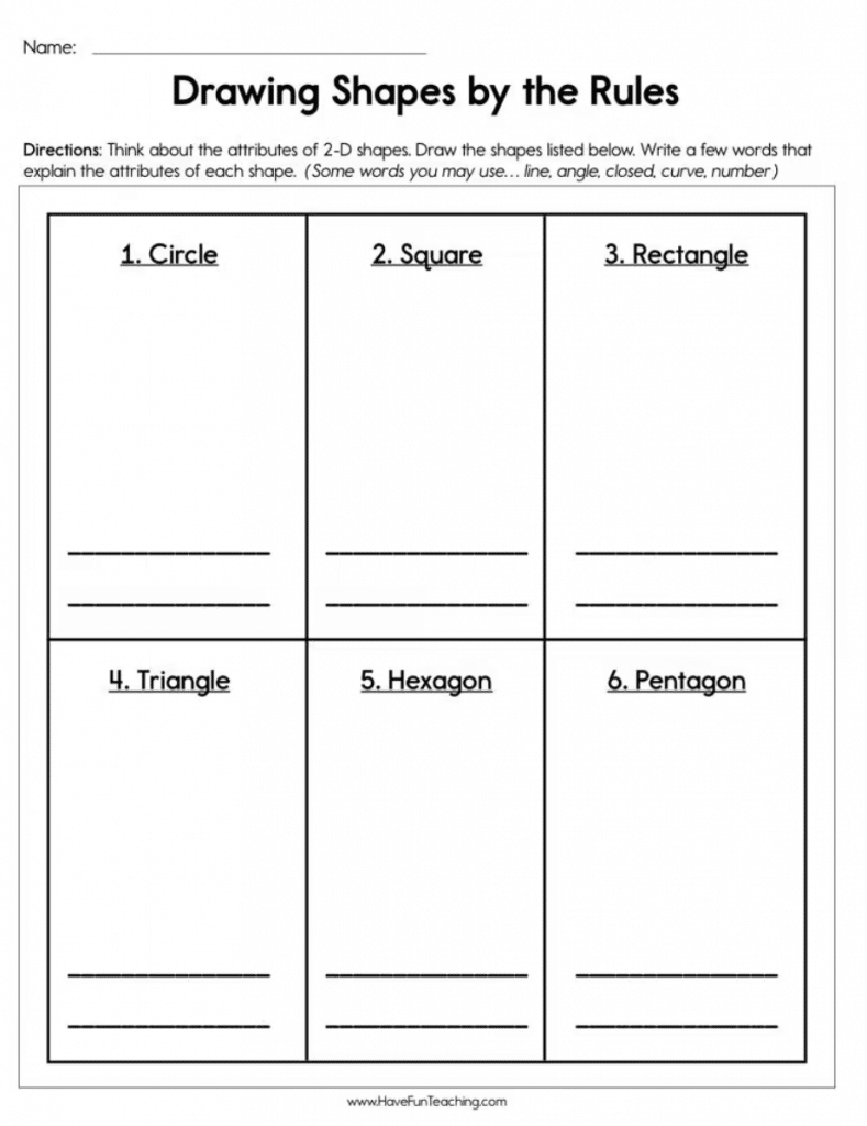shapes worksheets for grade 1