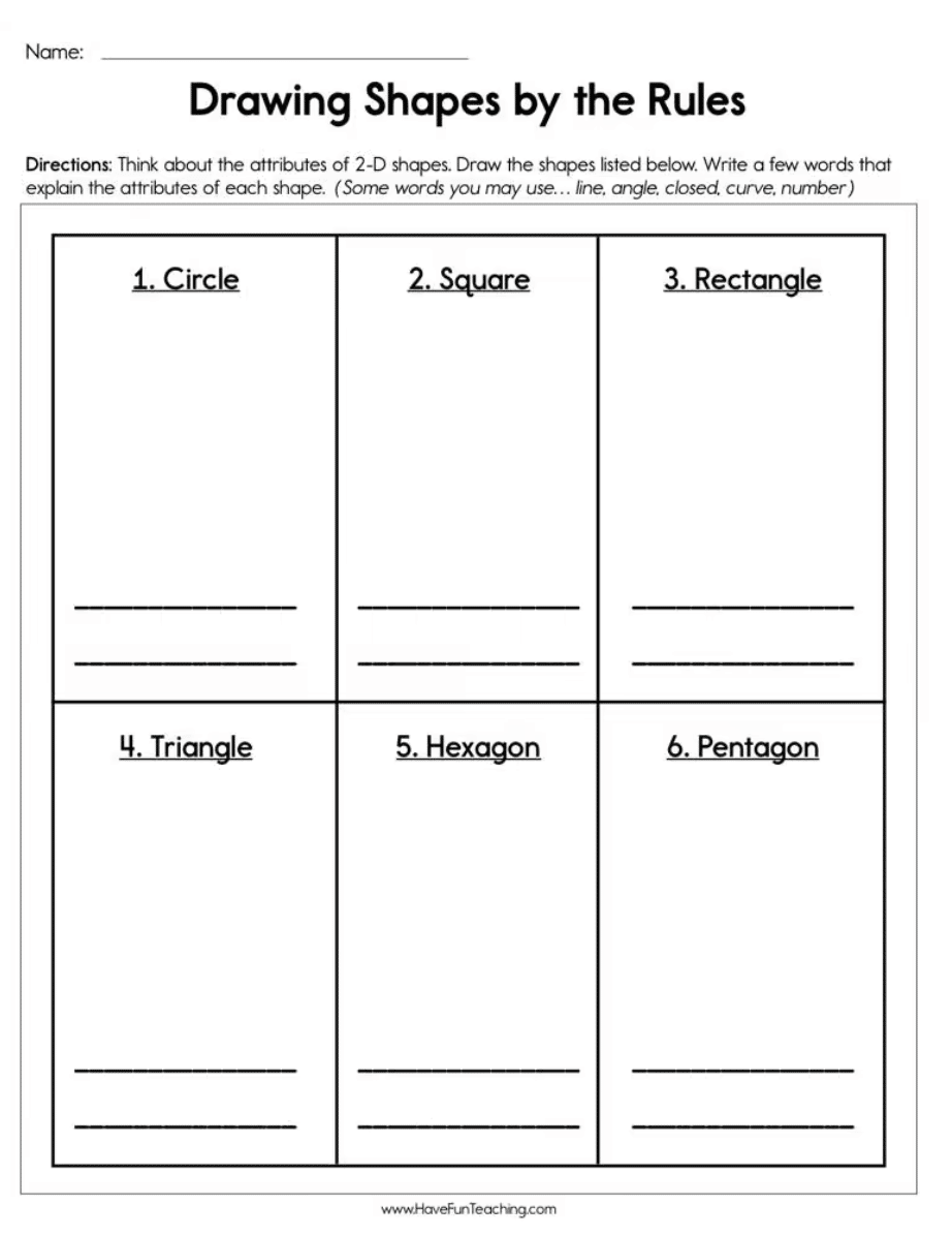 21+ First Grade Shapes Worksheets To Teach Geometry - The Teach Simple Blog