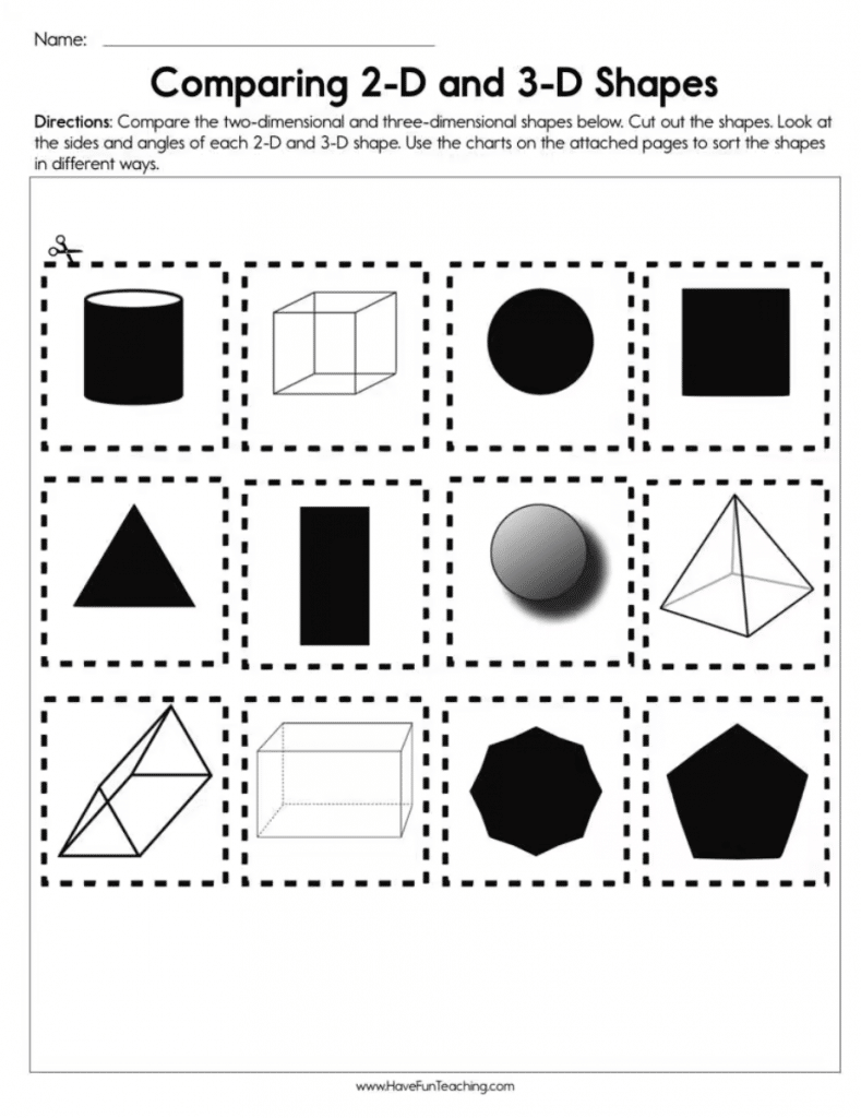 grade 1 math worksheets shapes