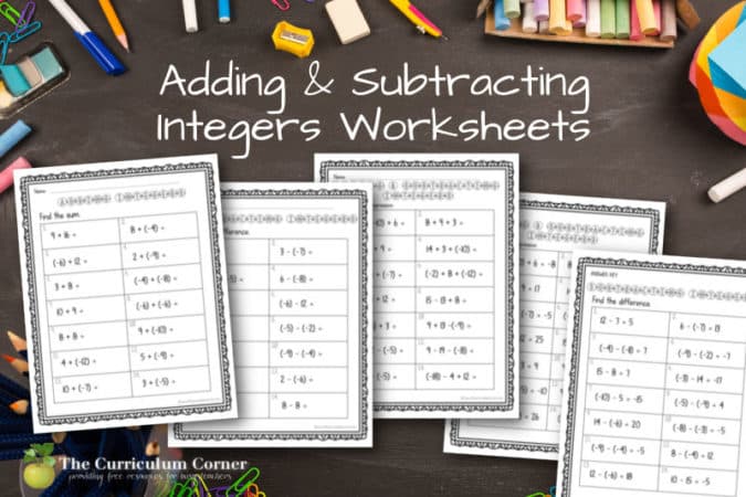 9 Adding and Subtracting Integers Worksheets to Teach with Confidence ...