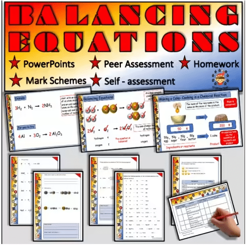 Balancing Equations Worksheets