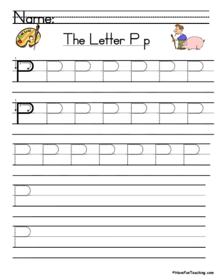 Letter P Worksheets