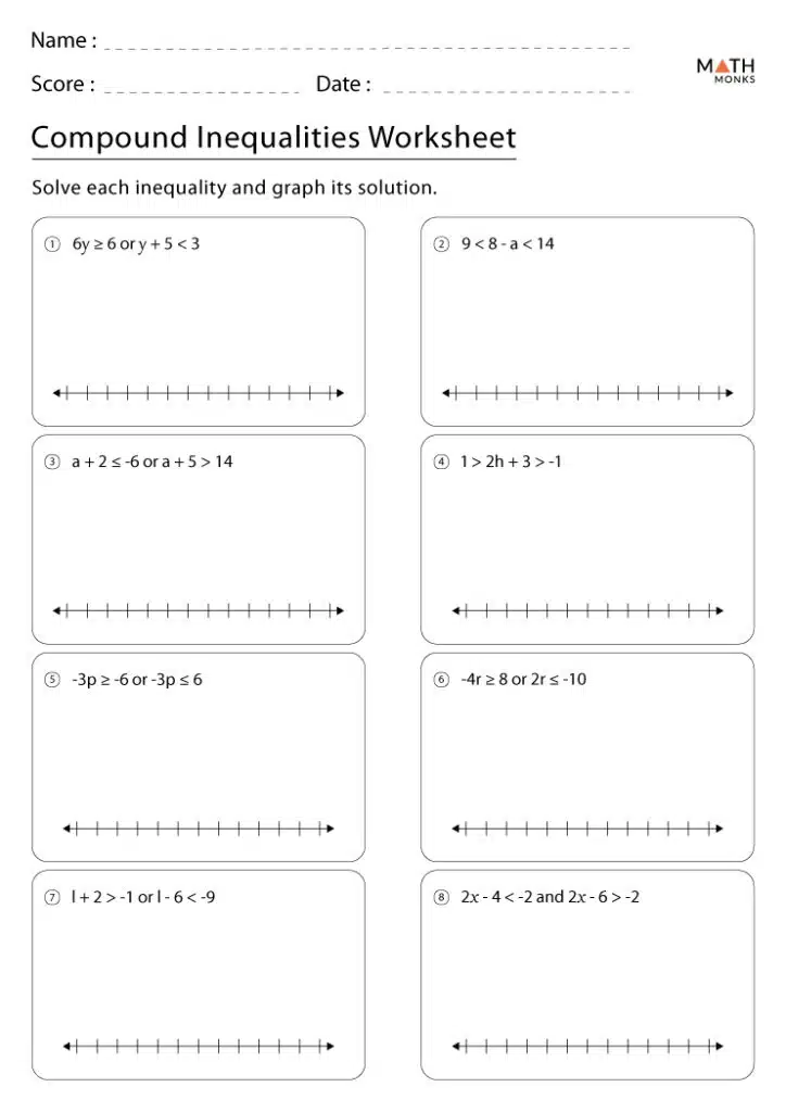 inequalities compound worksheet