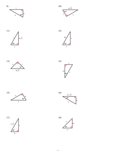 Our Favorite Special Right Triangles Worksheet - The Teach Simple Blog