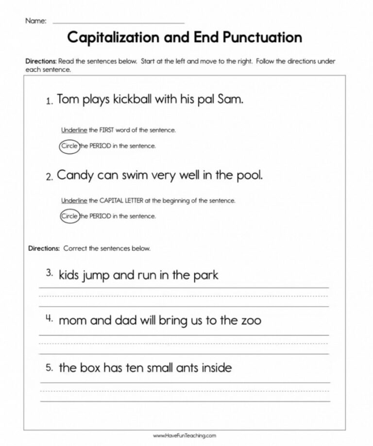 23 1st Grade Writing Worksheets To Practice New Skills - The Teach ...