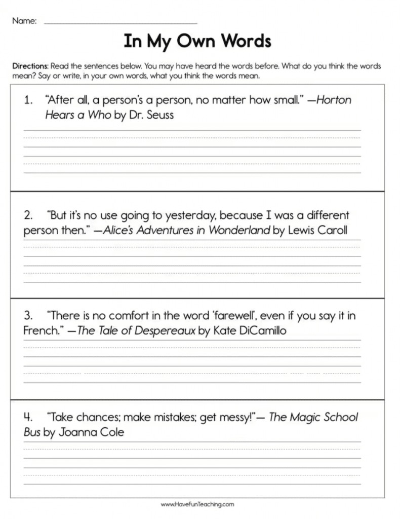 creative writing worksheets for class 1