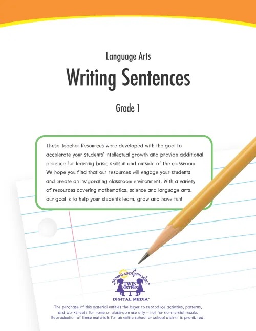 grade 1 writing assignments