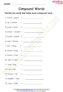 Top 9 Hand-Picked Worksheets for Teaching Compound Words - The Teach ...