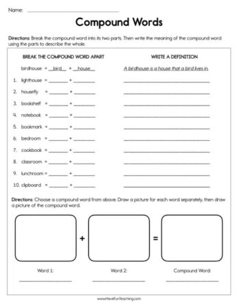 Top 9 Hand-Picked Worksheets for Teaching Compound Words - The Teach ...