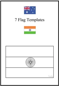 Seven Flag Templates cover with an uncolored India flag outline.