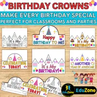 Birthday-crown collection cover with colored and black-and-white designs.