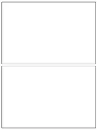 Two blank rectangular postcard fronts for drawing or writing.
