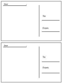 Two postcard backs with blank message areas and To and From fields.